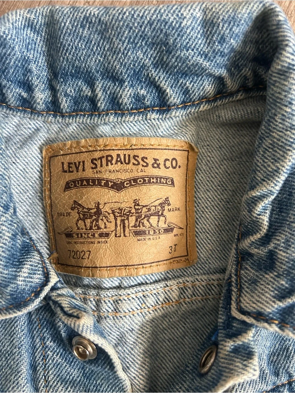 70s Vintage 3T Kids Orange Tab LEVI STRAUSS Denim Jacket Little Levi’s